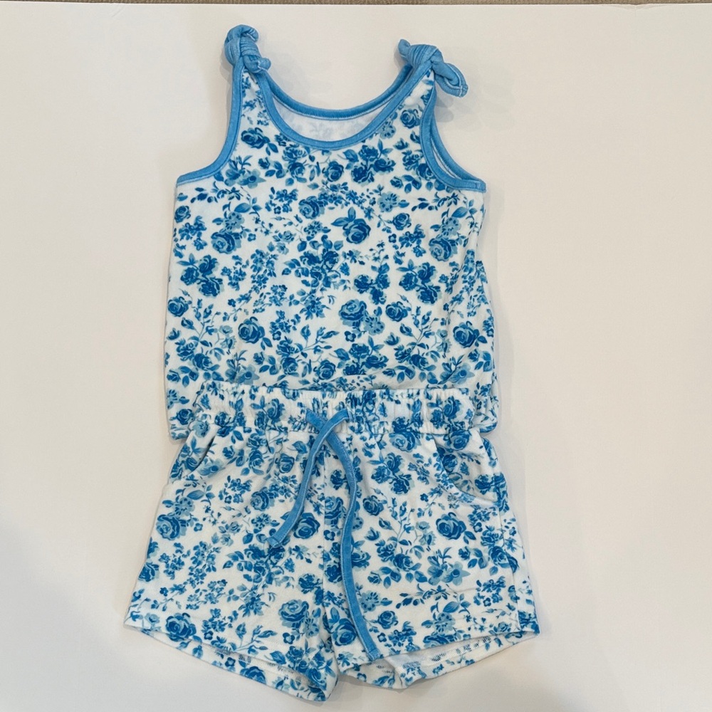 SweetHoney Blue Floral tank top and shorts set girls size 5Y NEW!